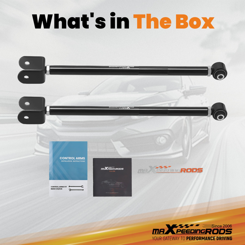 2x Rear Lower Control Arms Camber Kit compatible for BMW 95-05 E46/E36 +3.0 To -1.0 Degrees