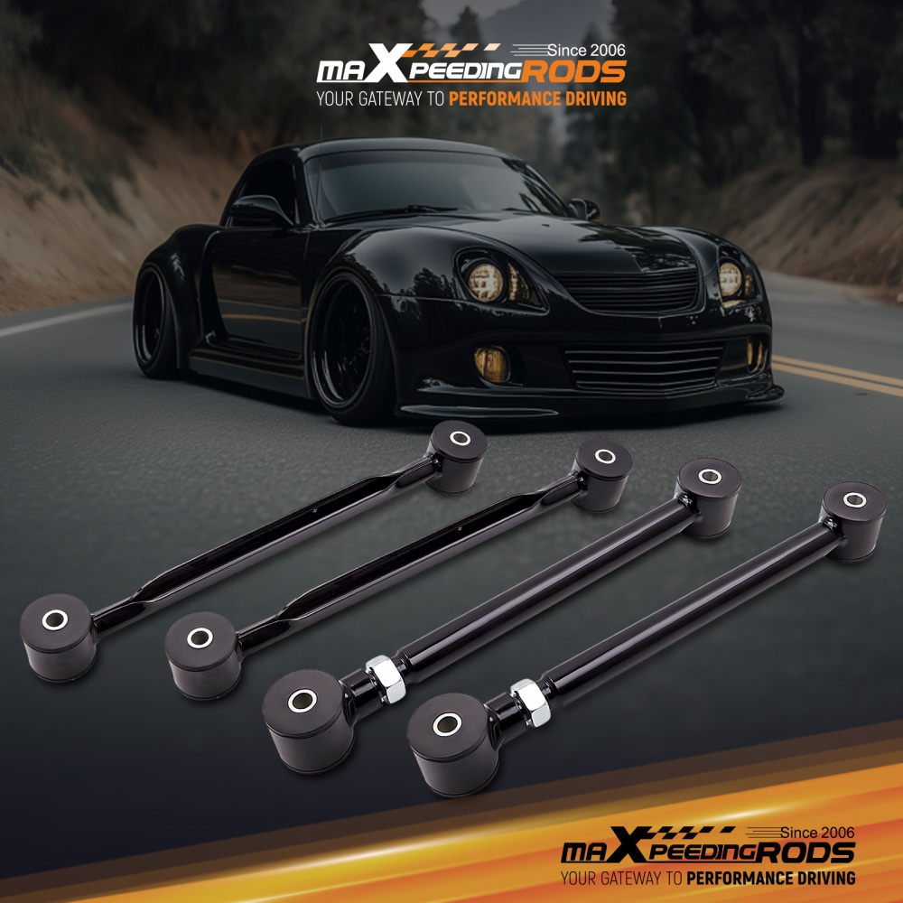 4 Pcs Rear Trailing Control Arms Upper + Lower Kit compatible for Buick Rainier 2004-2007