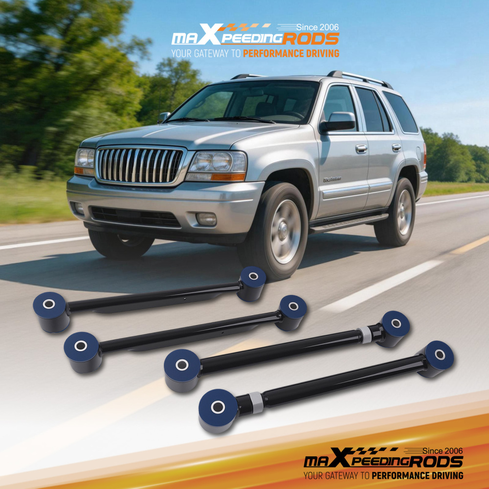 4 Pcs Rear Trailing Control Arms Upper + Lower Kit compatible for Buick Rainier 2004-2007