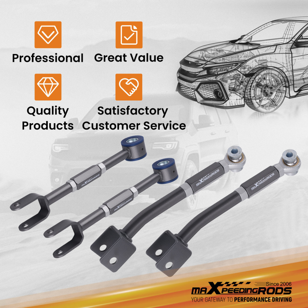 Adjustable Alignment Rear Camber Arms + Toe Traction Kit compatible for Nissan 350Z Z33 2003-2009