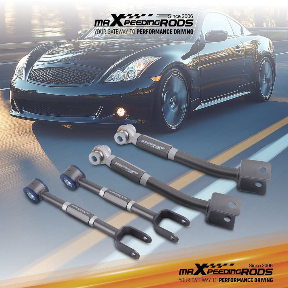 Adjustable Alignment Rear Camber Arms + Toe Traction Kit compatible for Nissan 350Z Z33 2003-2009