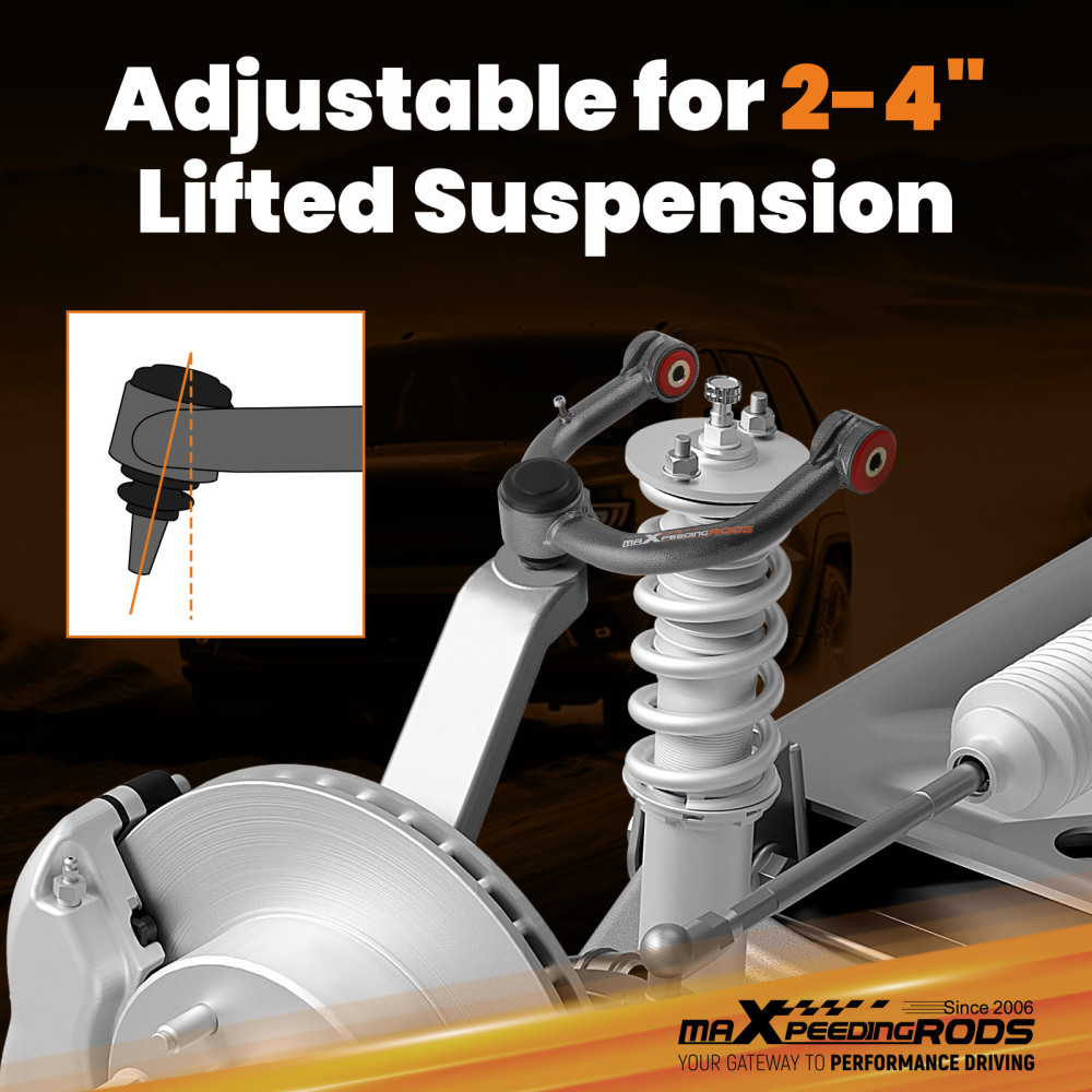 2-4 Inch Front Upper Control Arms Kit For 96-02 compatible for Toyota 4Runner / 95-04 compatible for Tacoma