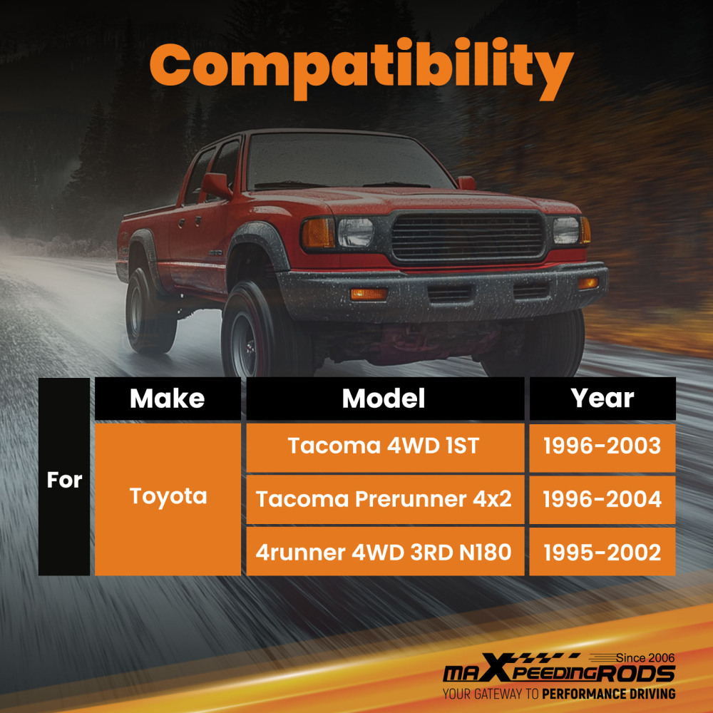 2-4 Inch Front Upper Control Arms Kit For 96-02 compatible for Toyota 4Runner / 95-04 compatible for Tacoma