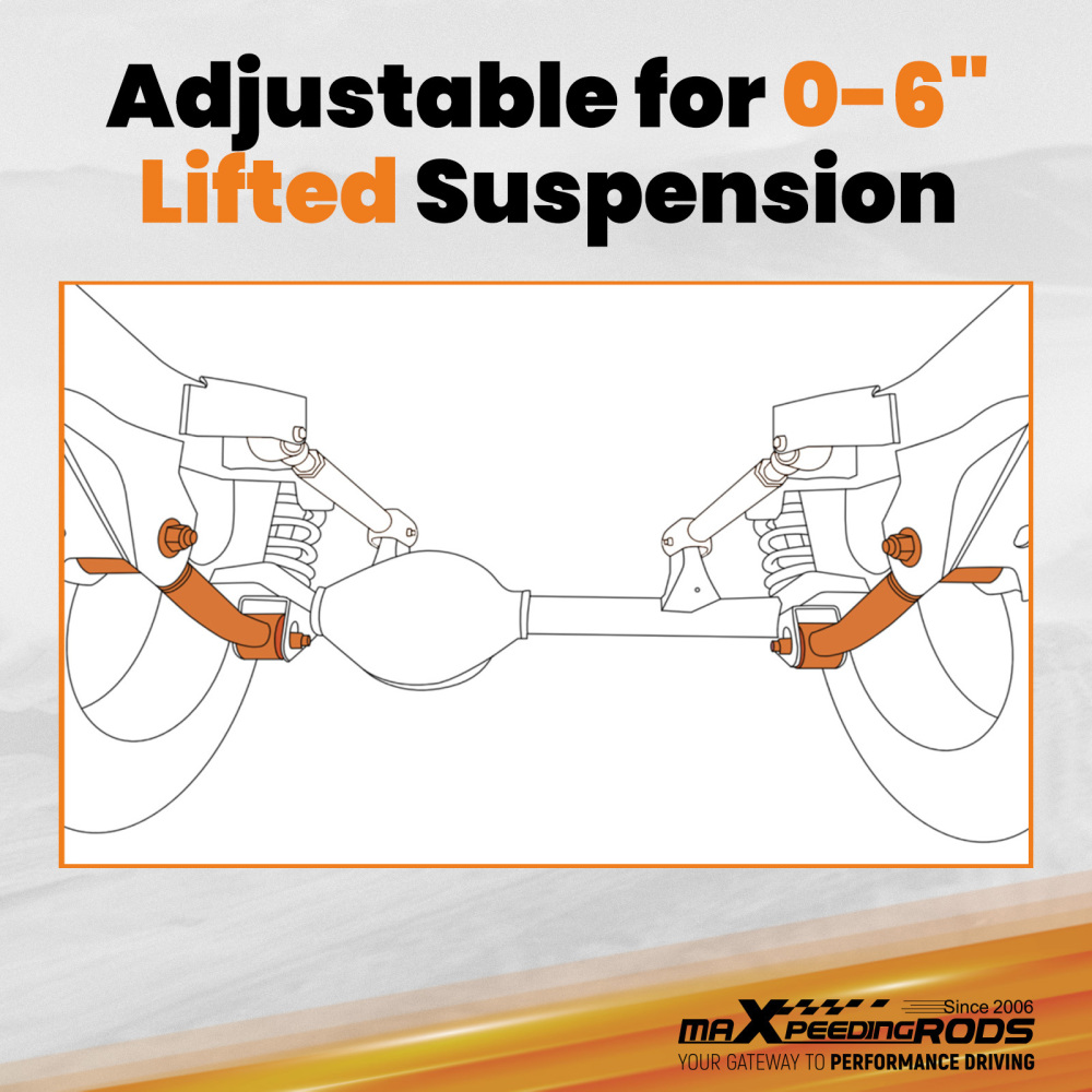 Pair Adjustable Front Lower Control Arms 0-6 Lift Kit for Wrangler JK 2007-2018