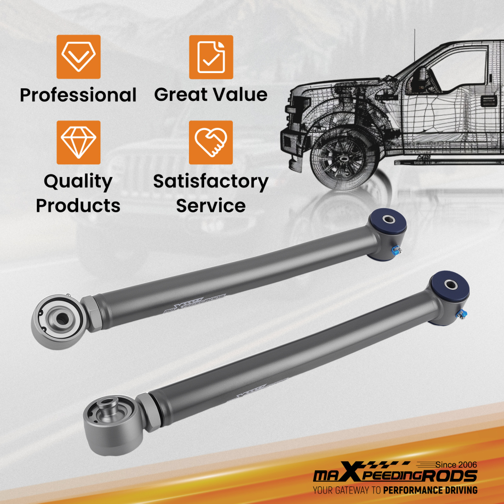 Pair Adjustable Front Lower Control Arms 0-6 Lift Kit for Wrangler JK 2007-2018