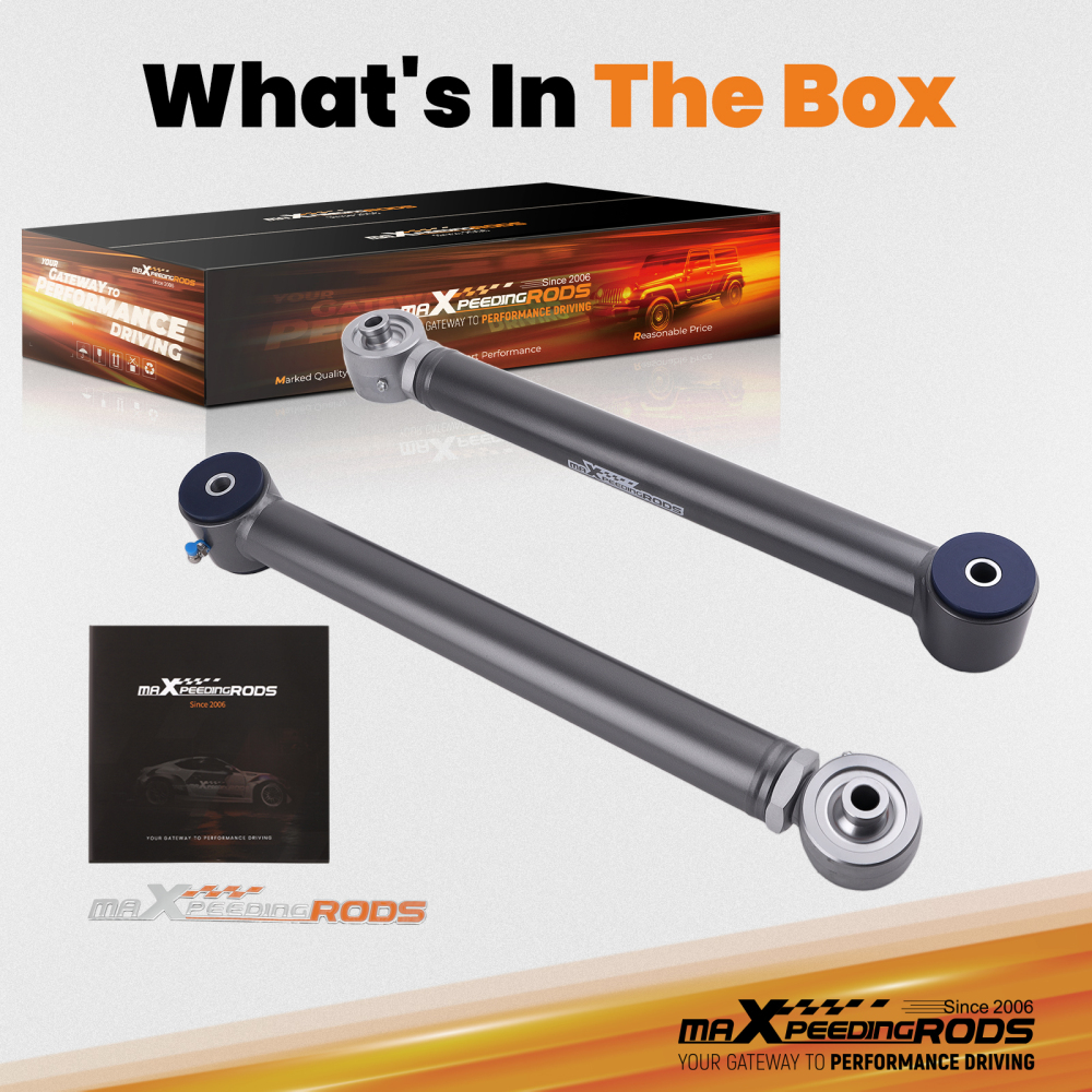 2x Adjustable Rear Lower Control Arm Lift Kit compatible for Jeep Wrangler JK 2007-2018 4WD