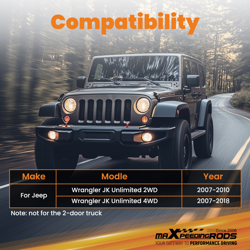 2x Adjustable Rear Lower Control Arm Lift Kit compatible for Jeep Wrangler JK 2007-2018 4WD