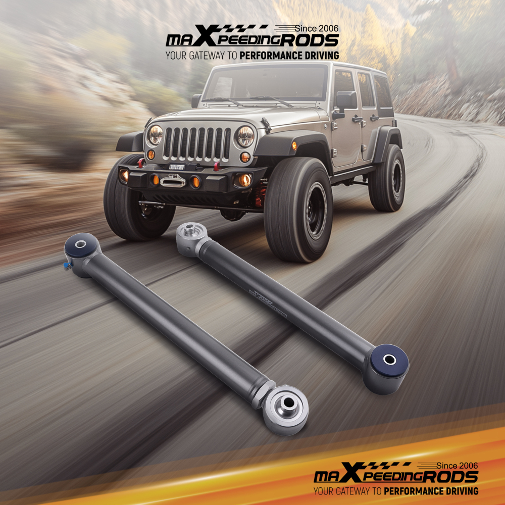 2x Adjustable Rear Lower Control Arm Lift Kit compatible for Jeep Wrangler JK 2007-2018 4WD