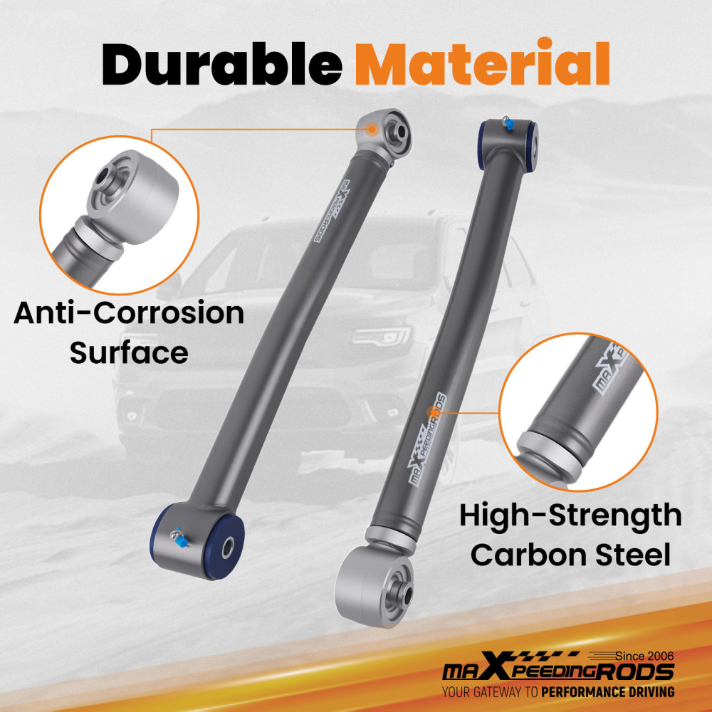 4pcs Front Adjustable Control Arms 0-6 Lift Kit compatible for Jeep Wrangler JK 2007-2018