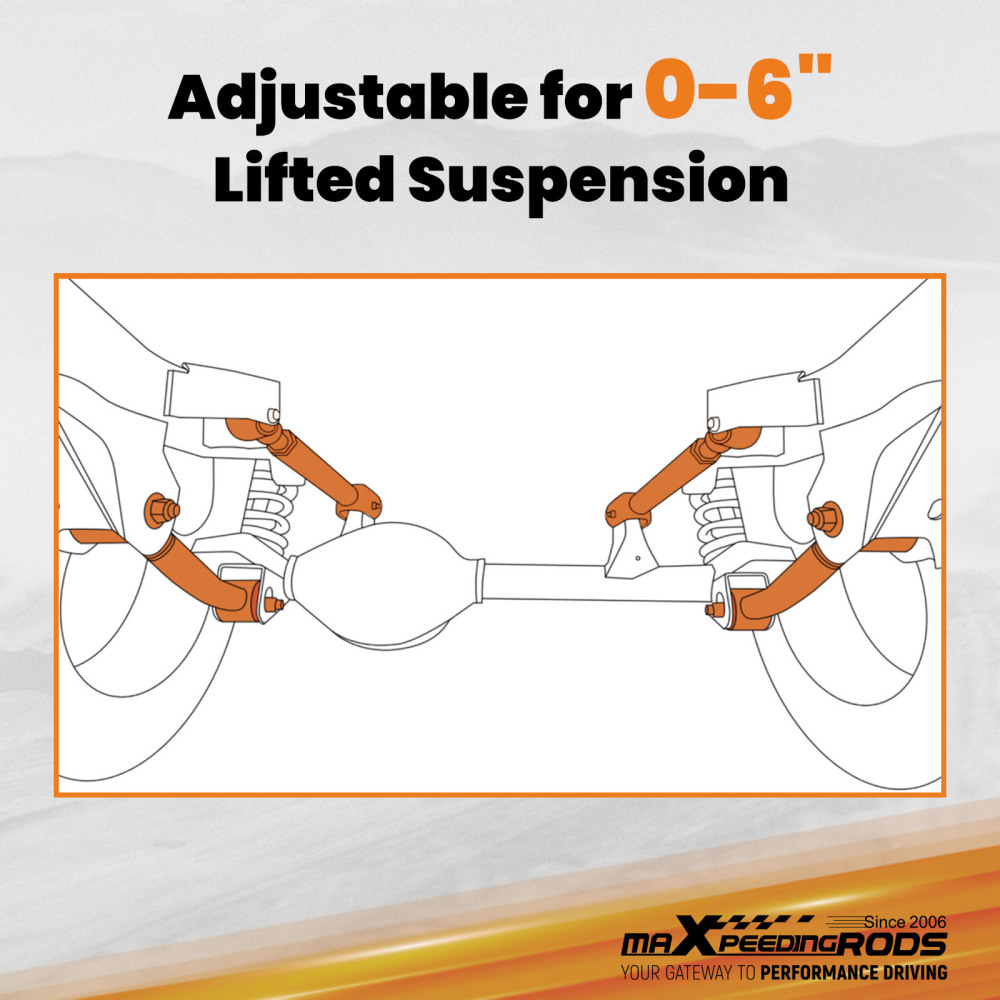 4pcs Front Adjustable Control Arms 0-6 Lift Kit compatible for Jeep Wrangler JK 2007-2018