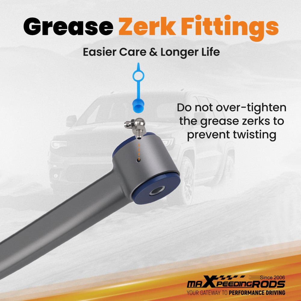 4pcs Front Adjustable Control Arms 0-6 Lift Kit compatible for Jeep Wrangler JK 2007-2018