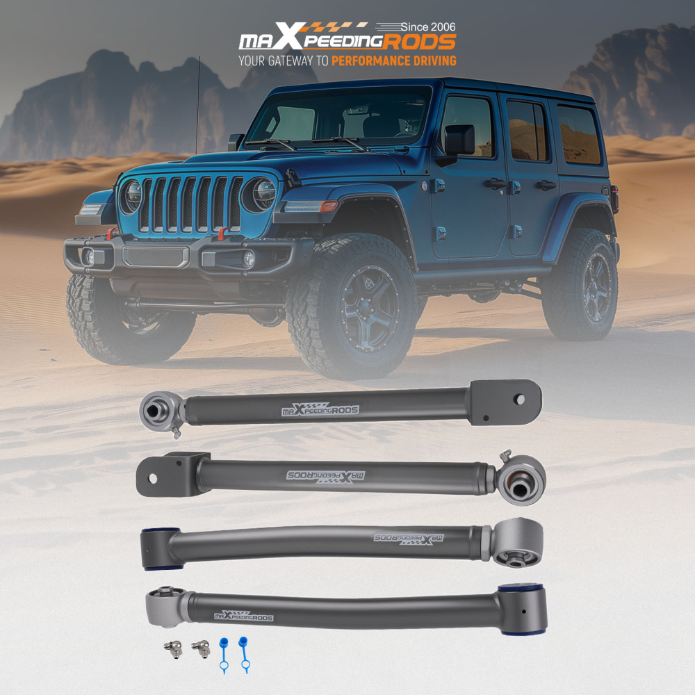 4pcs Front Adjustable Control Arms 0-6 Lift Kit compatible for Jeep Wrangler JK 2007-2018