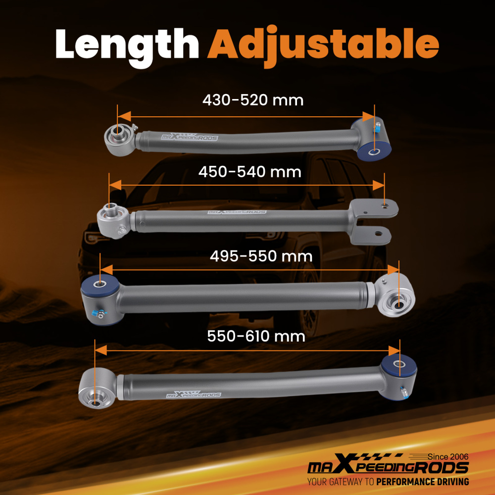 Full Set Adjustable Control Arms 0-6 Lift For 2007-2018 compatible for Jeep Wrangler JK 4WD