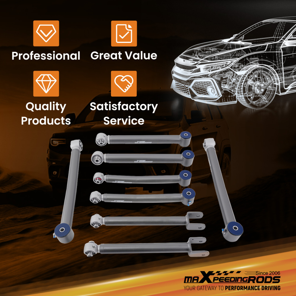 Full Set Adjustable Control Arms 0-6 Lift For 2007-2018 compatible for Jeep Wrangler JK 4WD