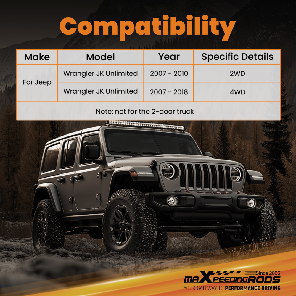 Full Set Adjustable Control Arms 0-6 Lift For 2007-2018 compatible for Jeep Wrangler JK 4WD