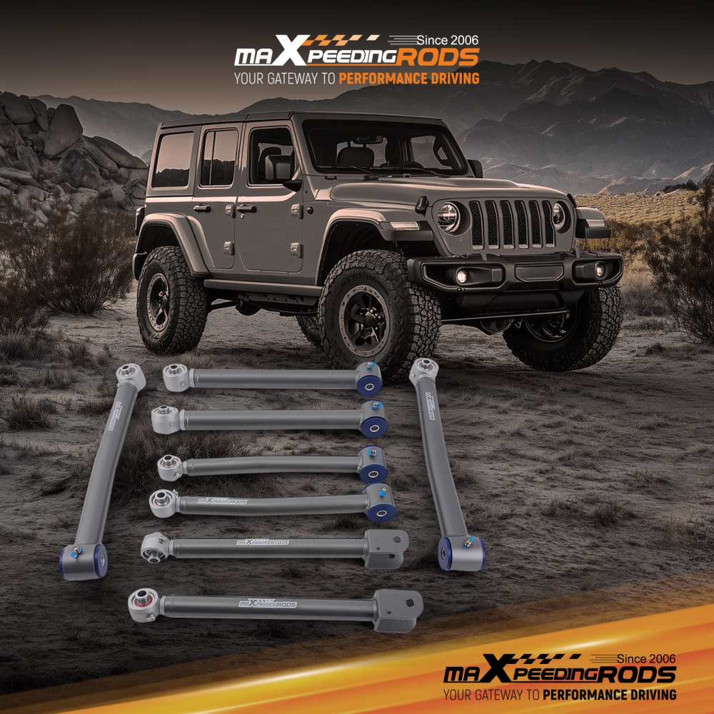 Full Set Adjustable Control Arms 0-6 Lift For 2007-2018 compatible for Jeep Wrangler JK 4WD