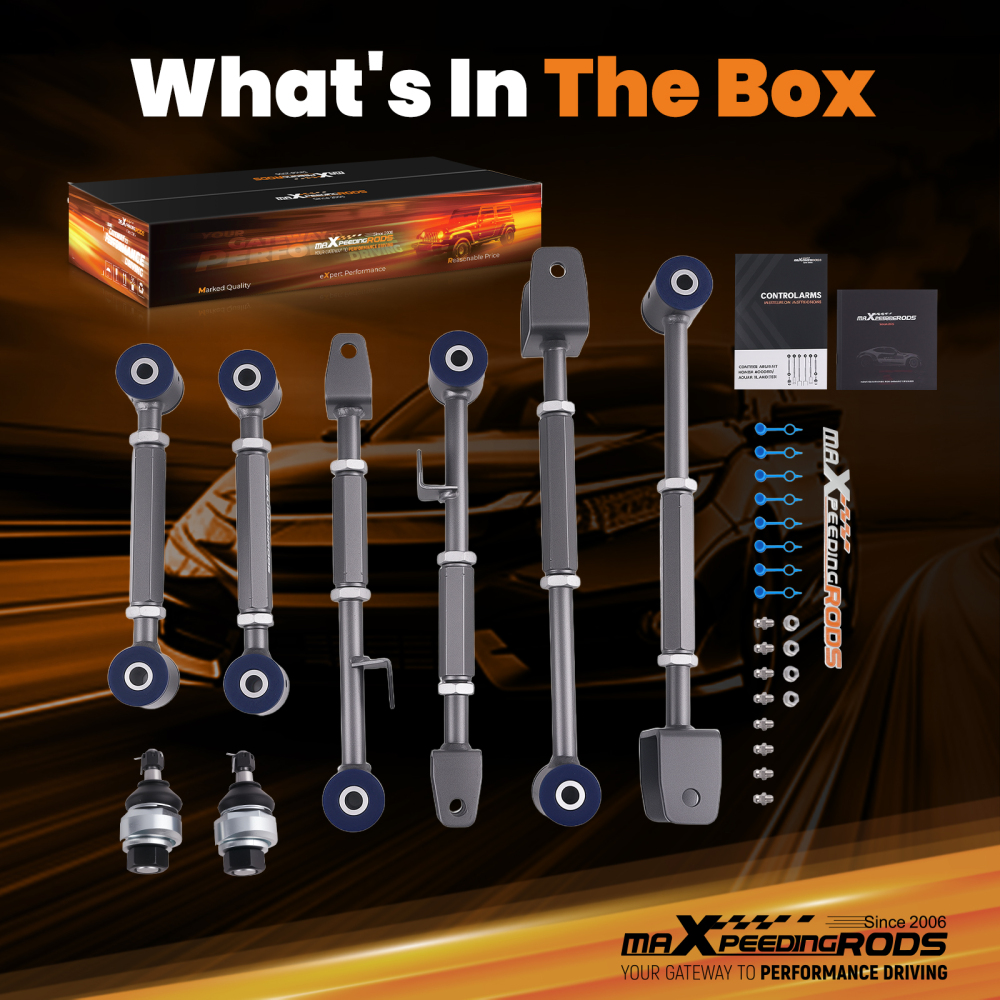 6x Rear Camber Control Arms + Front Lower Ball Joint for 2008-2017 compatible for Honda Accord