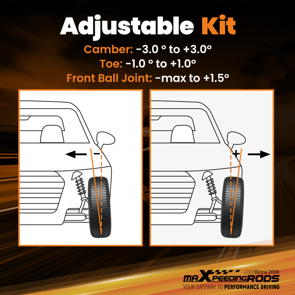 6x Rear Camber Control Arms + Front Lower Ball Joint for 2008-2017 compatible for Honda Accord