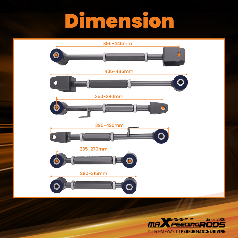 6x Rear Camber Control Arms + Front Lower Ball Joint for 2008-2017 compatible for Honda Accord