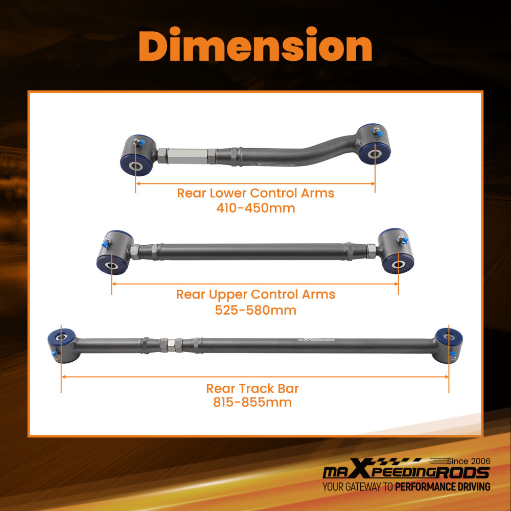 Adjustable Rear UpperLower Control Arms Track Bar compatible for GM SUV 2007-2014 compatible for Tahoe