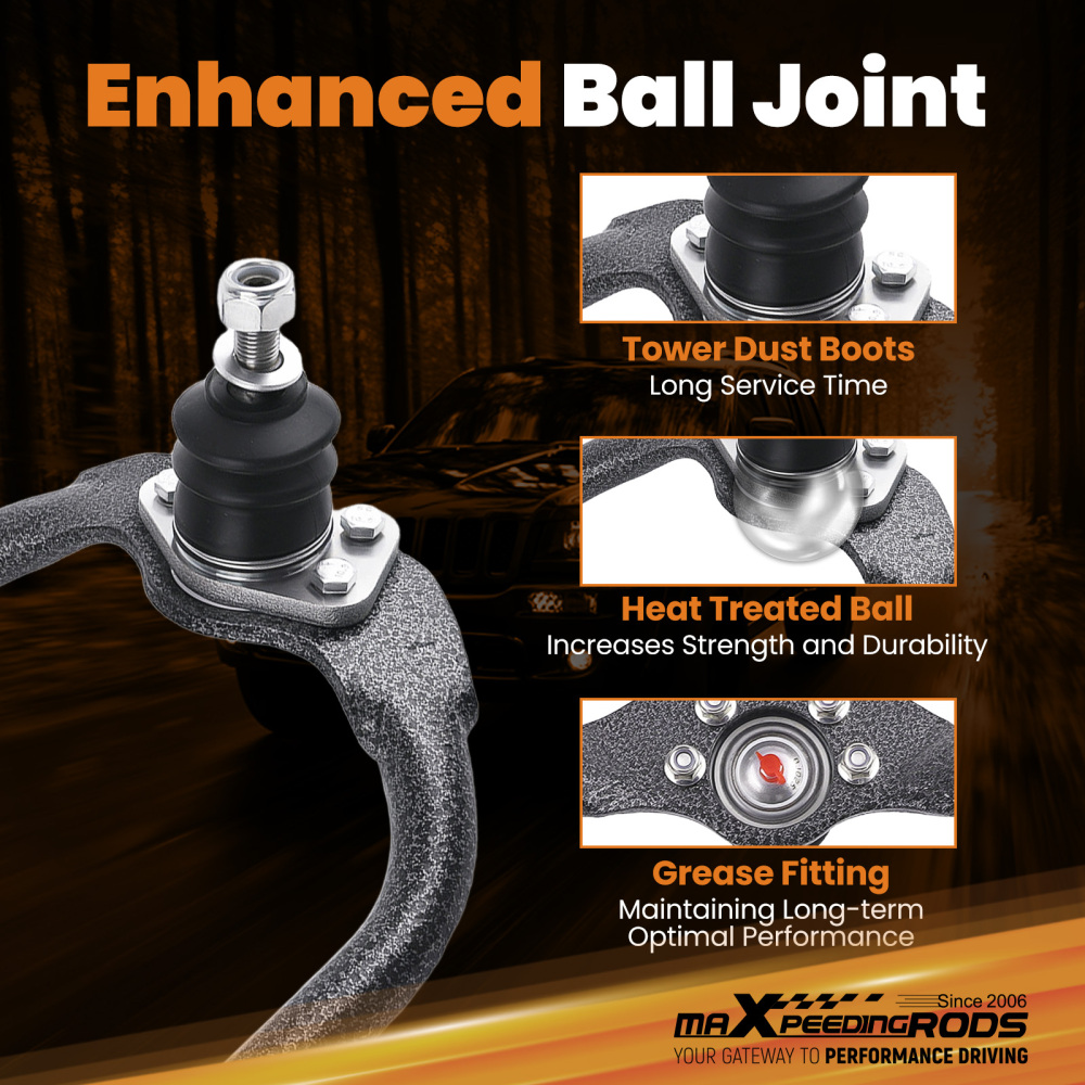 1-4 Lift Front Upper Control Arms for WK XK 2005-2010 Grand Cherokee Commander