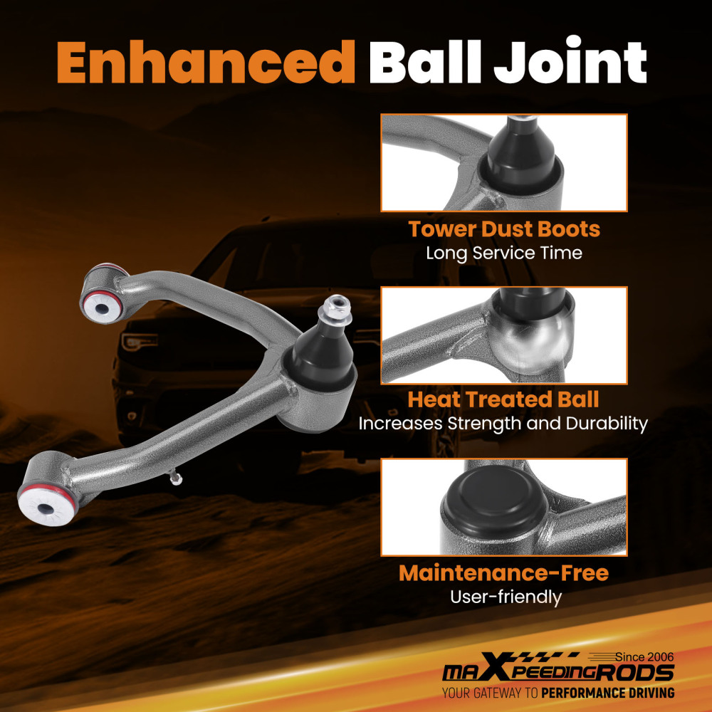 2-4 Lift Upper Control Arms for 14-18 compatible for Chevy Silverado GMC Sierra 1500 2WD 4WD