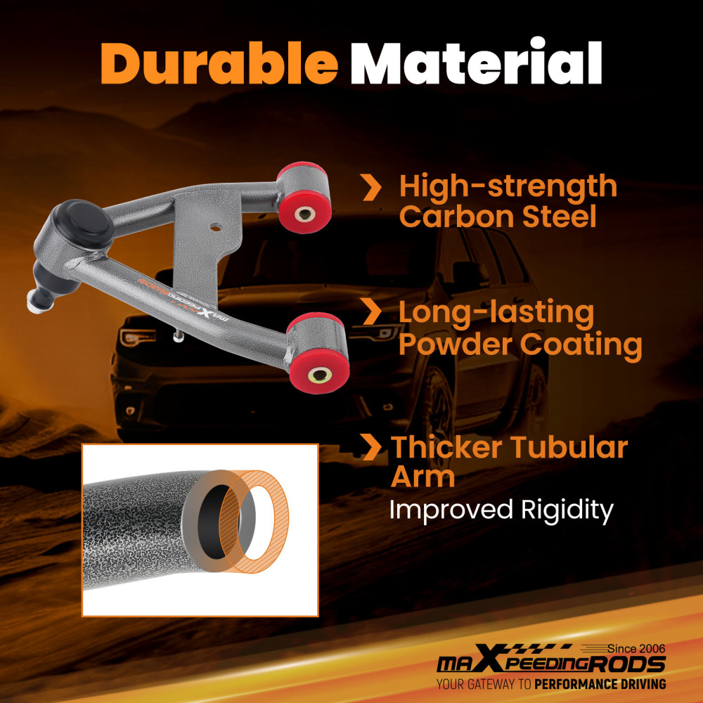 2-4 Lift Front Upper Control Arms Tubular For 1982-2004 compatible for Chevy S10 compatible for GMC S15 4X4