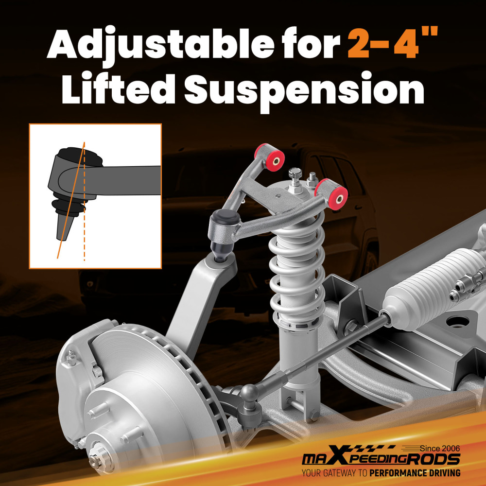 2-4 Lift Front Upper Control Arms Tubular For 1982-2004 compatible for Chevy S10 compatible for GMC S15 4X4