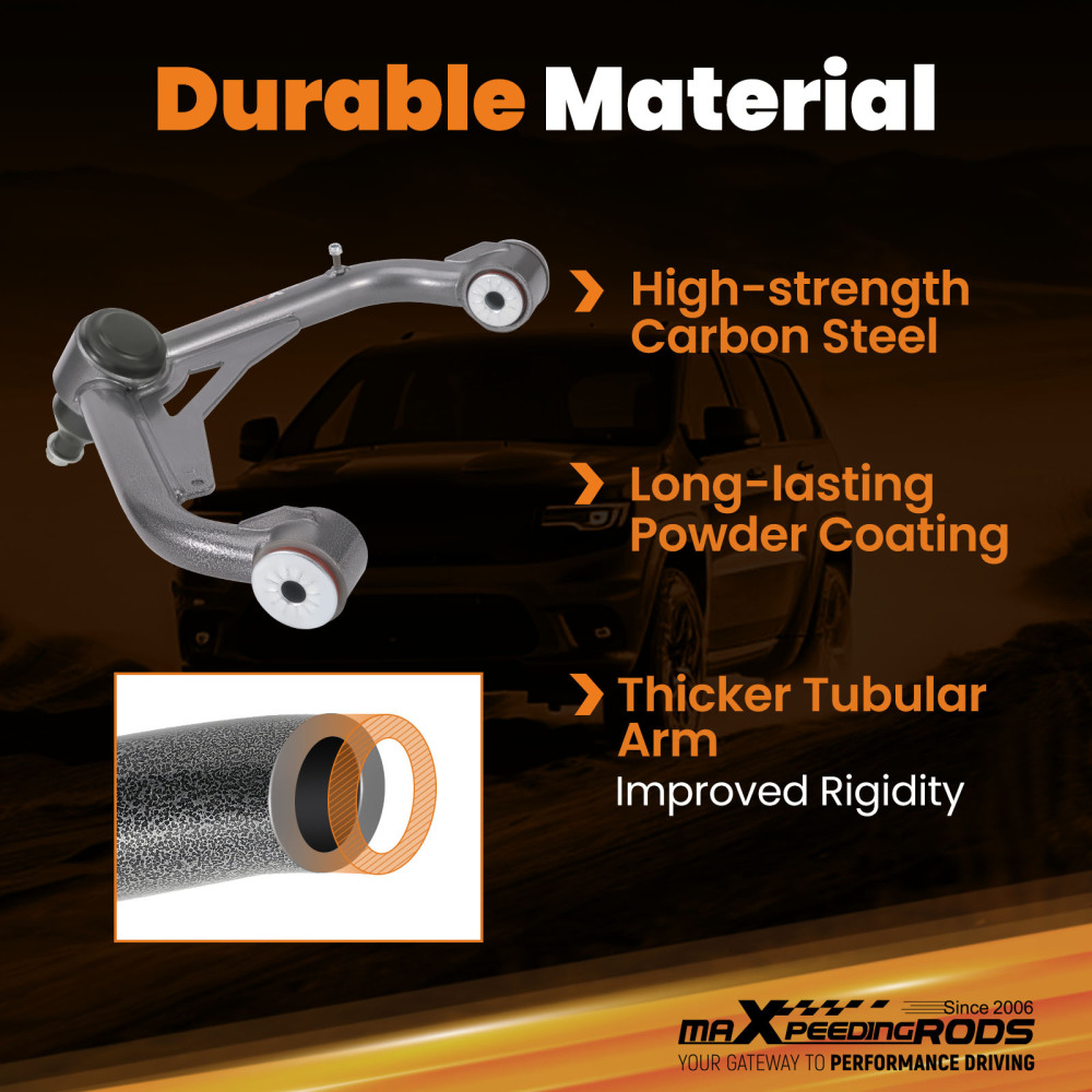 2-4 Lift Upper Control Arms 2x For 2001-2010 compatible for Chevy Silverado Sierra 2500 3500HD