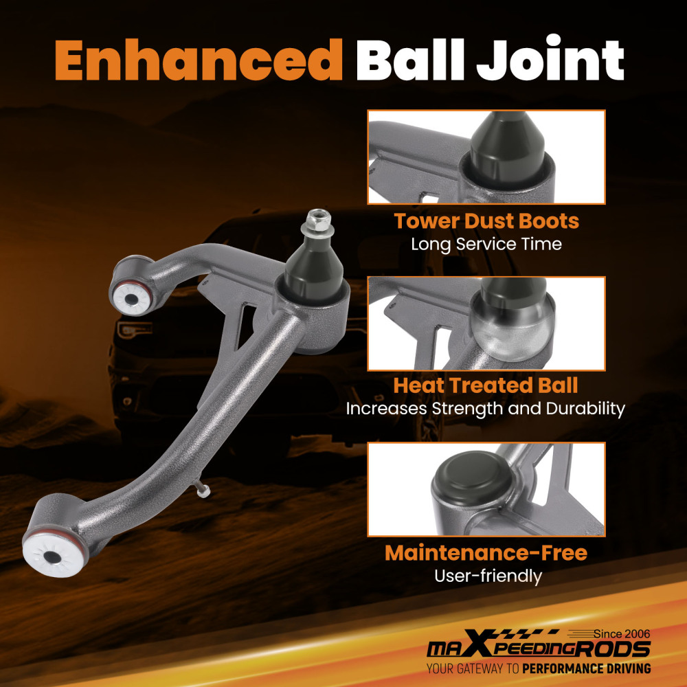 2-4 Lift Upper Control Arms 2x For 2001-2010 compatible for Chevy Silverado Sierra 2500 3500HD