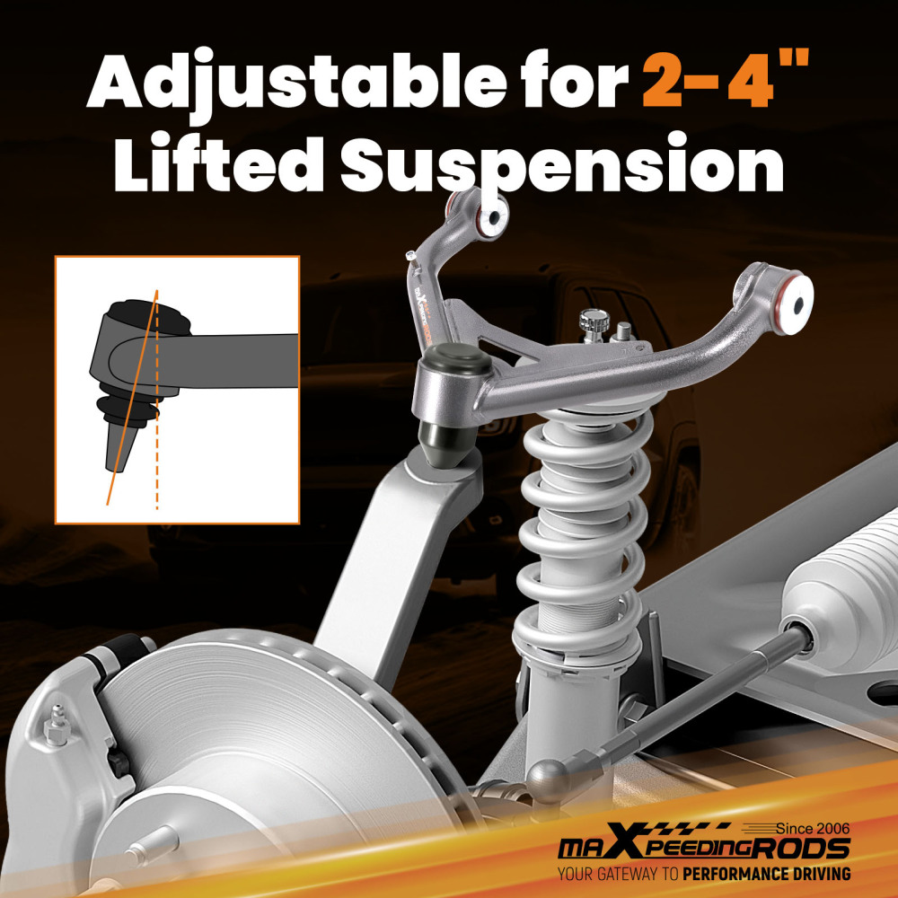 2-4 Lift Upper Control Arms 2x For 2001-2010 compatible for Chevy Silverado Sierra 2500 3500HD