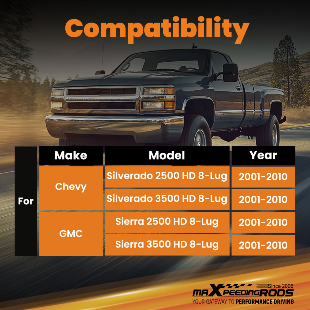 2-4 Lift Upper Control Arms 2x For 2001-2010 compatible for Chevy Silverado Sierra 2500 3500HD