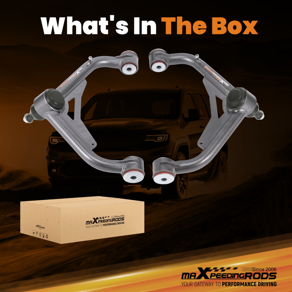 2-4 Lift Upper Control Arms 2x For 2001-2010 compatible for Chevy Silverado Sierra 2500 3500HD