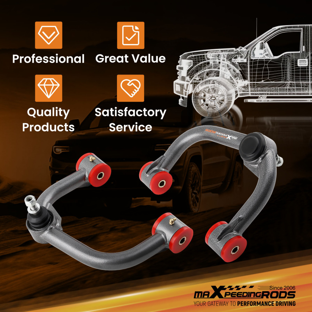 Front Upper Control Arms 2-4 Lift for 2004-2023 compatible for Ford F-150 F150 Suspension Kit