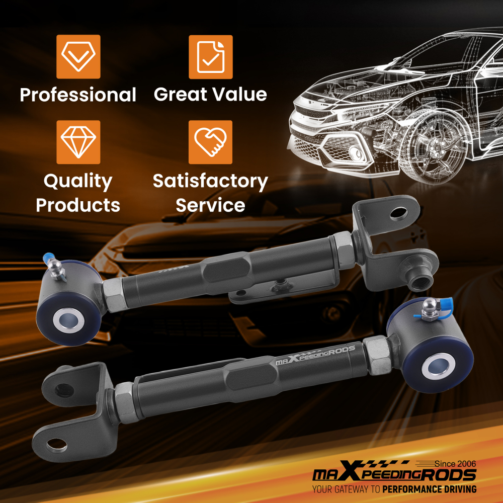 Adjustable Rear Camber Control Arms Kit for 2003-2011 compatible for Honda Element 02-06 CR-V