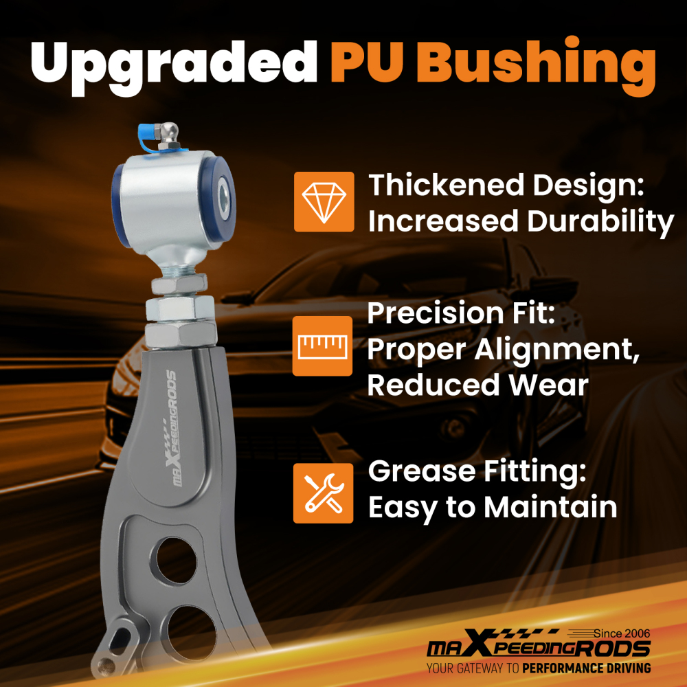 Rear Adjustable Camber Arms w/ Poly Bushings For 2018-2022 compatible for Honda Accord (RWC)