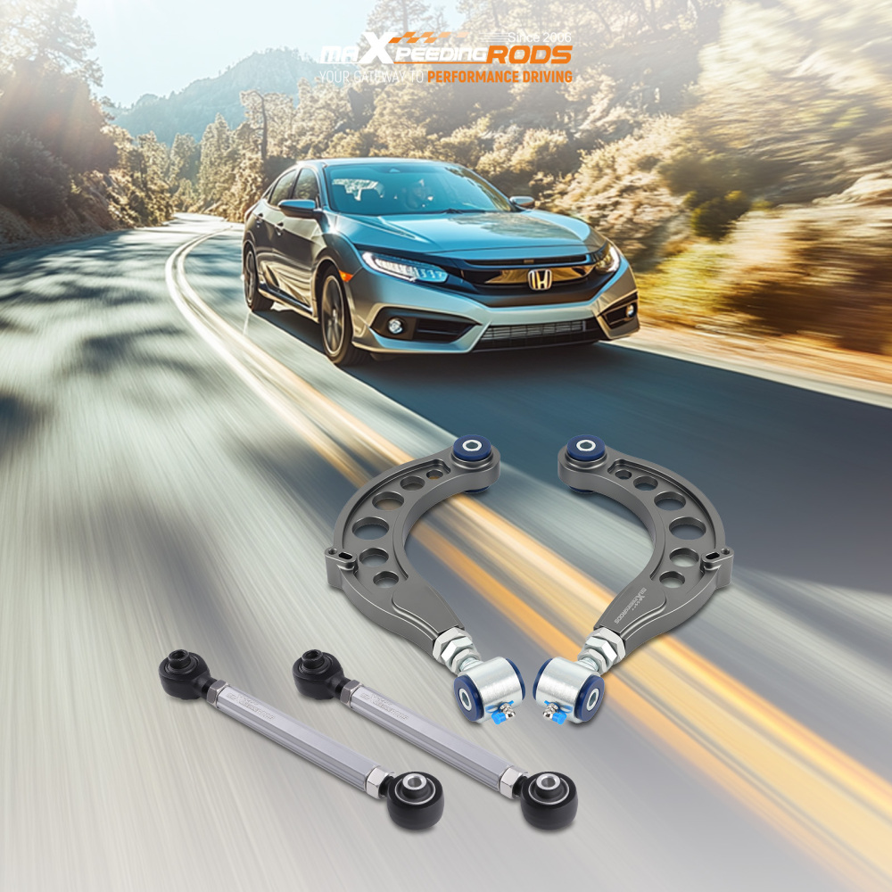 4x Rear Adjustable Camber Toe Arms For 2016 2017 2018 2019 2020-2024 compatible for Honda Civic