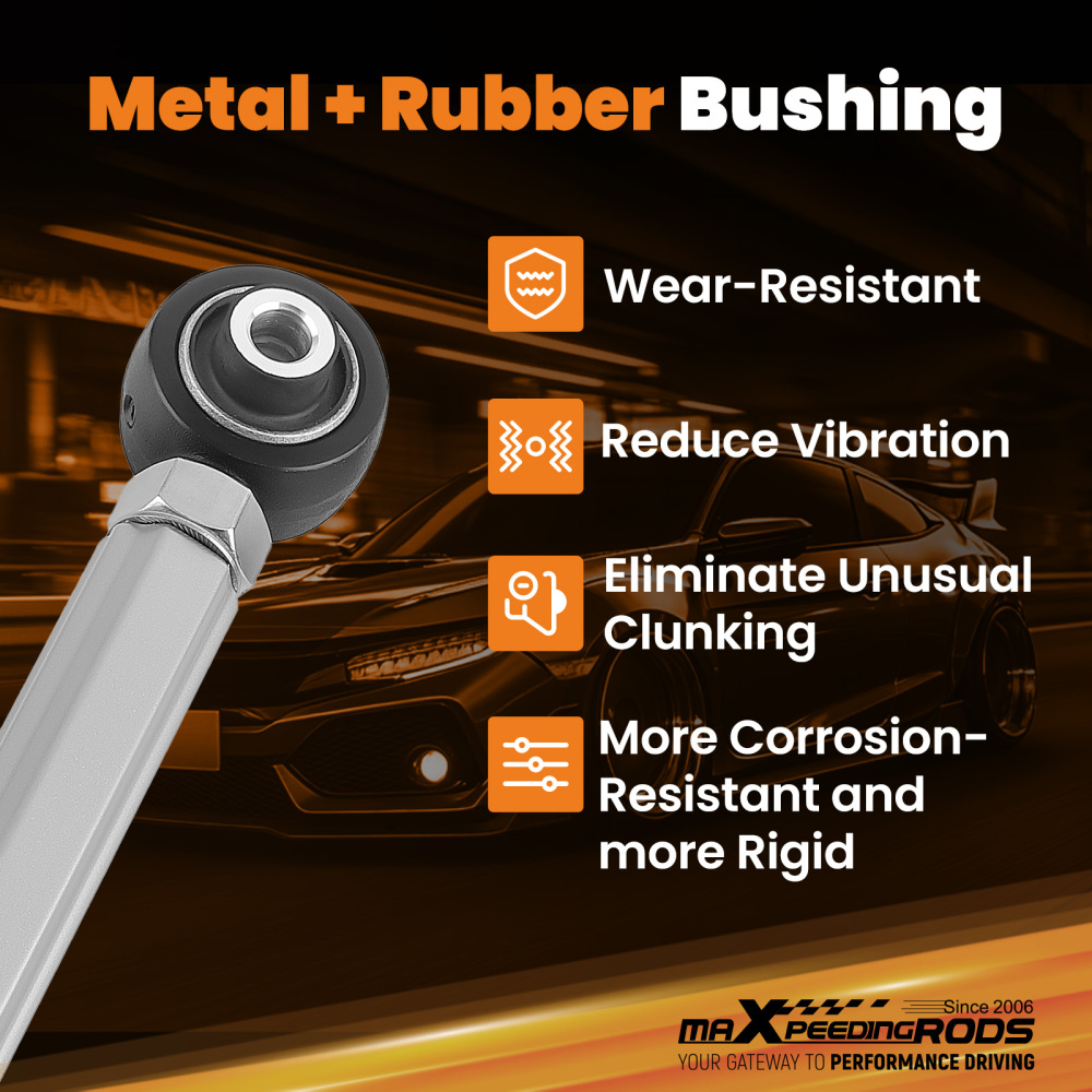 4x Rear Adjustable Camber Toe Arms For 2016 2017 2018 2019 2020-2024 compatible for Honda Civic