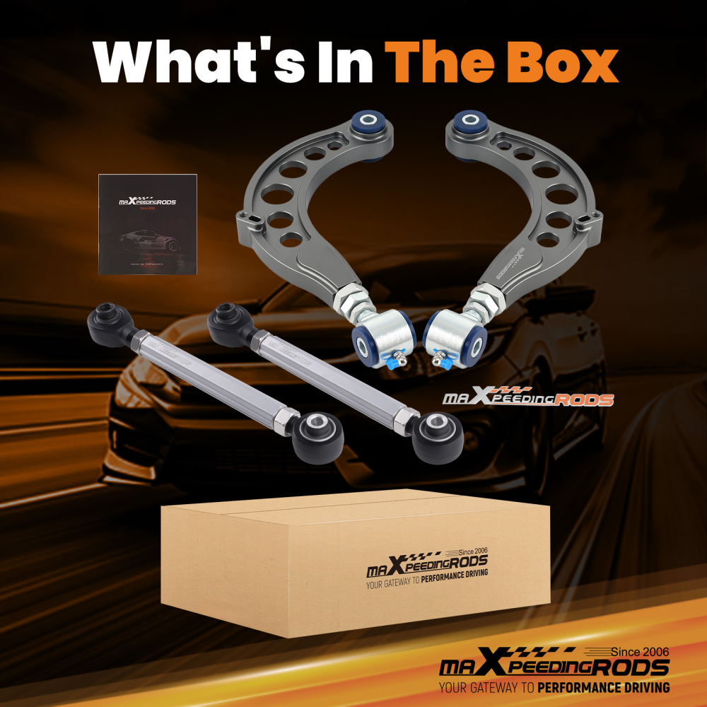 4x Rear Adjustable Camber Toe Arms For 2016 2017 2018 2019 2020-2024 compatible for Honda Civic