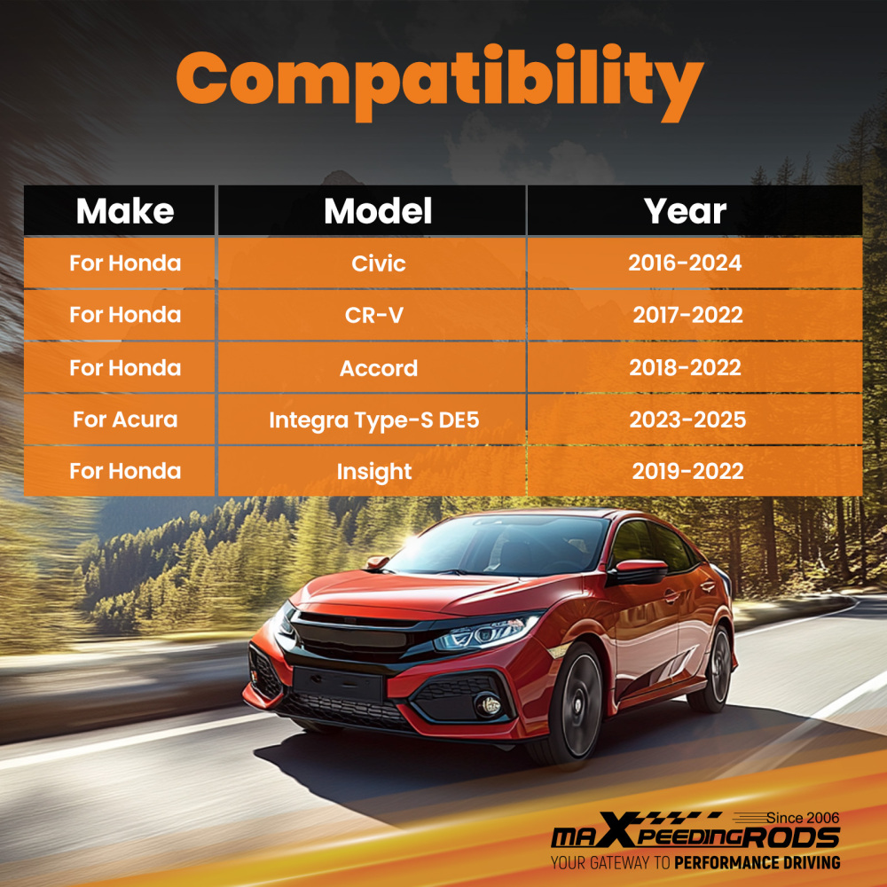 4x Rear Adjustable Camber Toe Arms For 2016 2017 2018 2019 2020-2024 compatible for Honda Civic