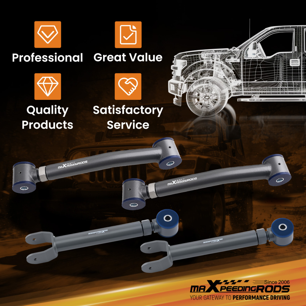 4Pcs UpperLower Adjustable Front Control Arms compatible for Jeep Cherokee XJ 1984-2001