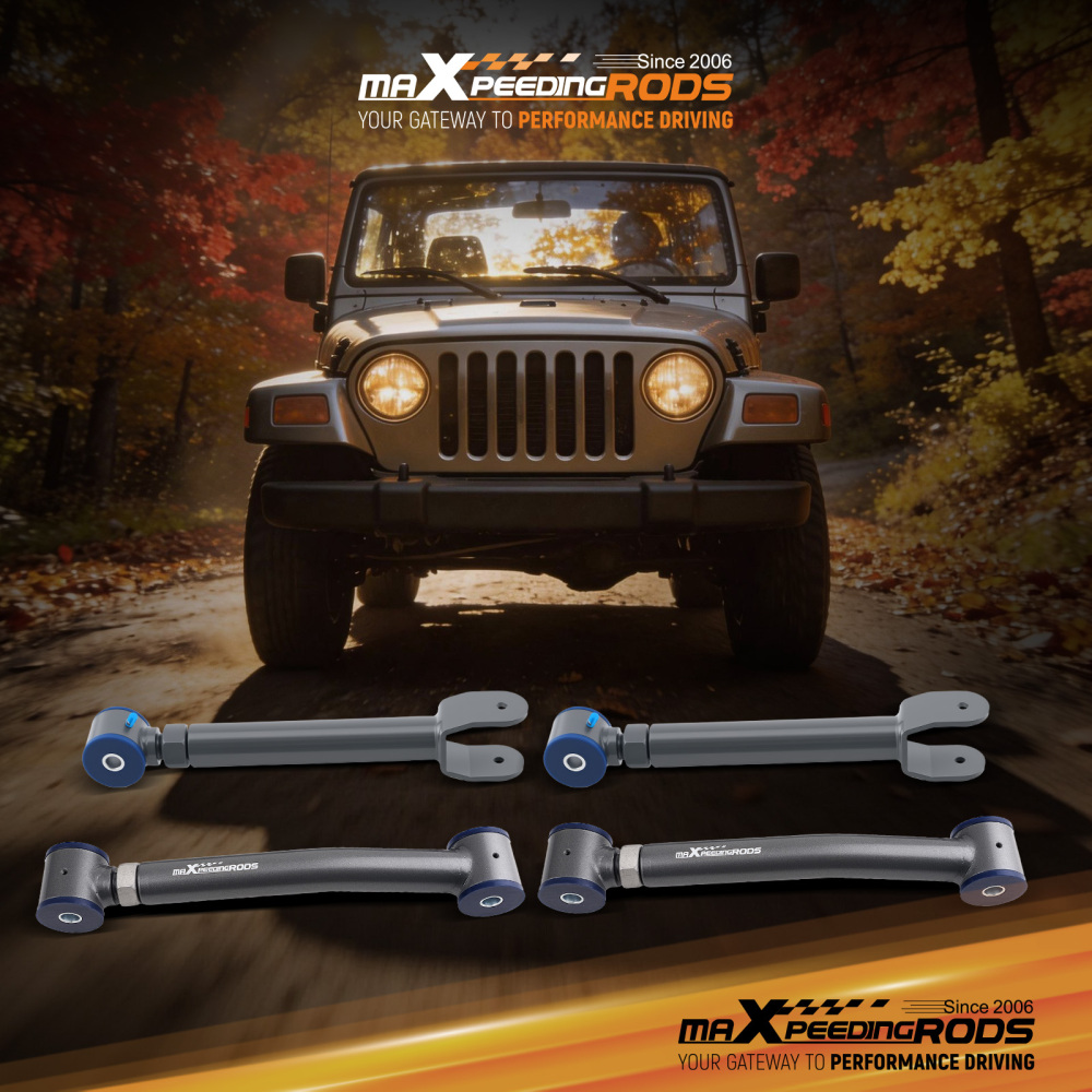 4Pcs UpperLower Adjustable Front Control Arms compatible for Jeep Cherokee XJ 1984-2001