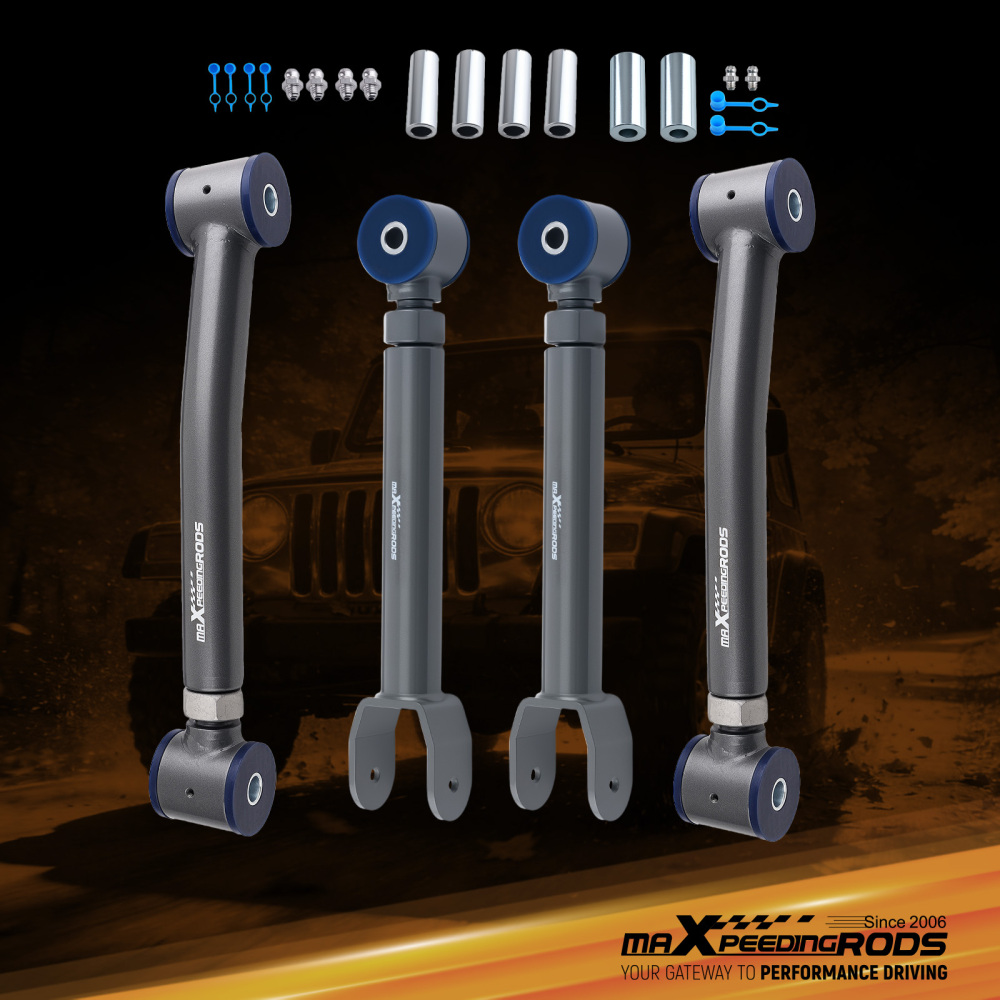 4Pcs UpperLower Adjustable Front Control Arms compatible for Jeep Cherokee XJ 1984-2001