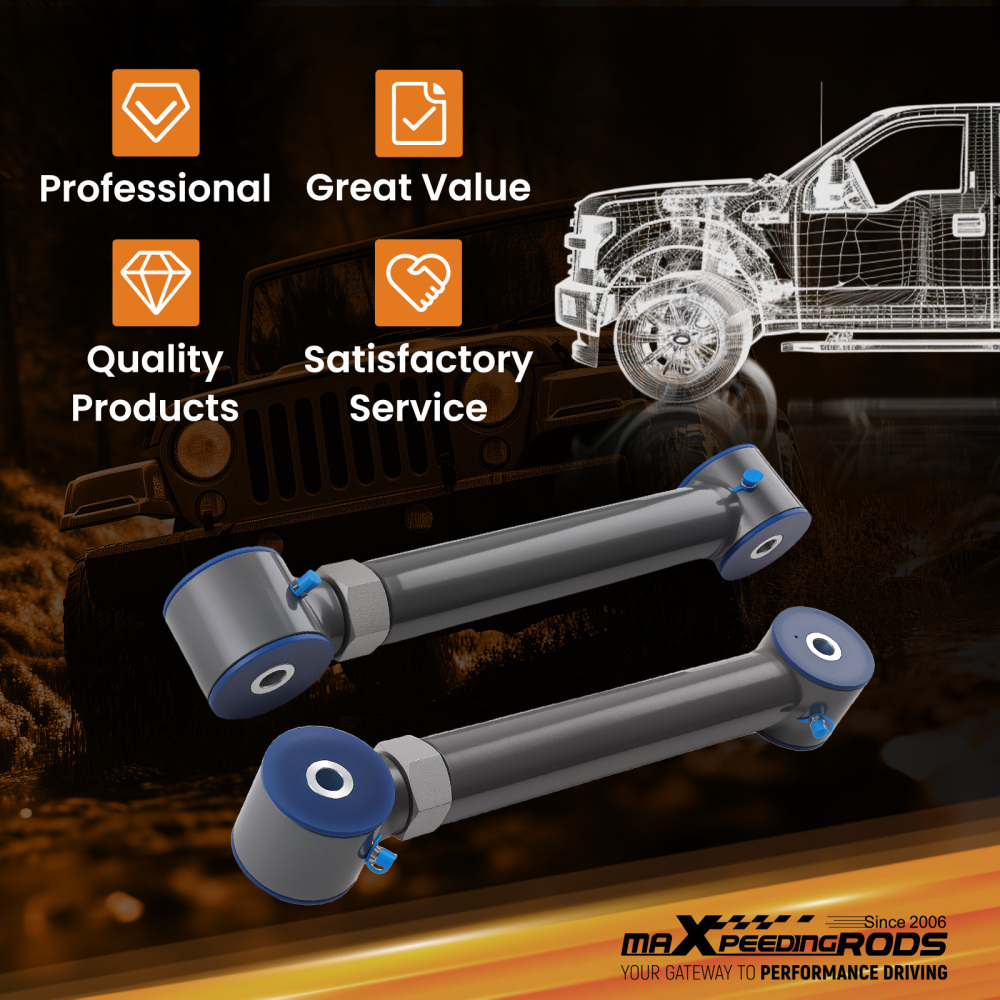 PAIR REAR UPPER ADJUSTABLE CONTROL ARM KITS compatible for JEEP WRANGLER TJ 1997-2006