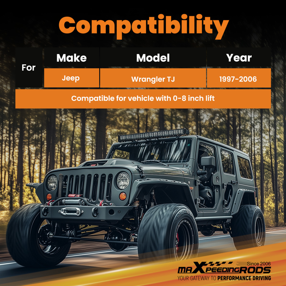 PAIR REAR UPPER ADJUSTABLE CONTROL ARM KITS compatible for JEEP WRANGLER TJ 1997-2006