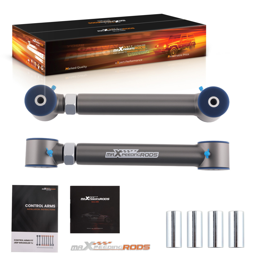 2pcs Rear Upper Adjustable Control Arm Kits compatible for Jeep Wrangler TJ 1997-2006
