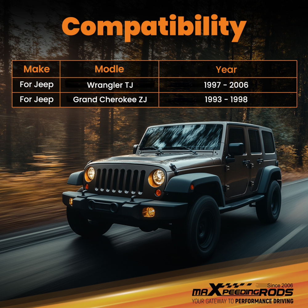 2pcs Rear Upper Adjustable Control Arm Kits compatible for Jeep Wrangler TJ 1997-2006