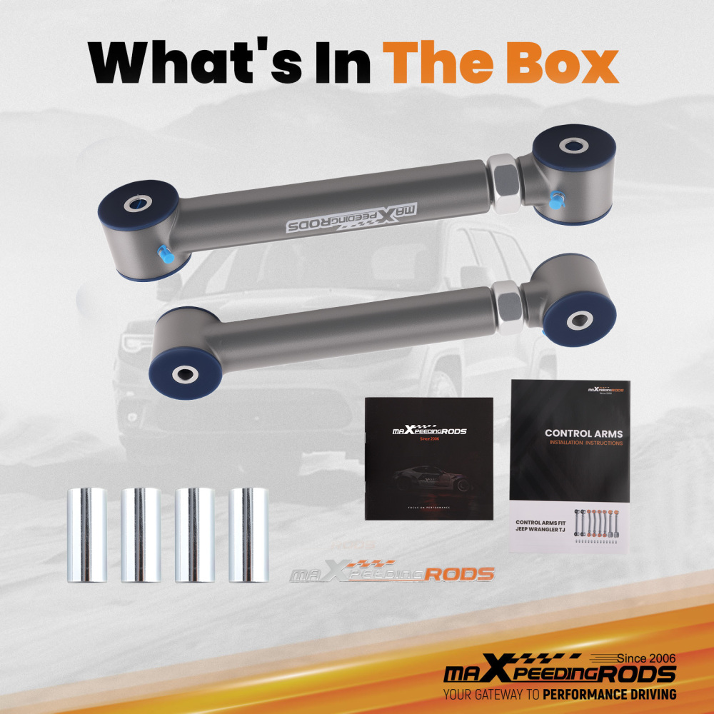 2pcs Rear Upper Adjustable Control Arm Kits compatible for Jeep Wrangler TJ 1997-2006