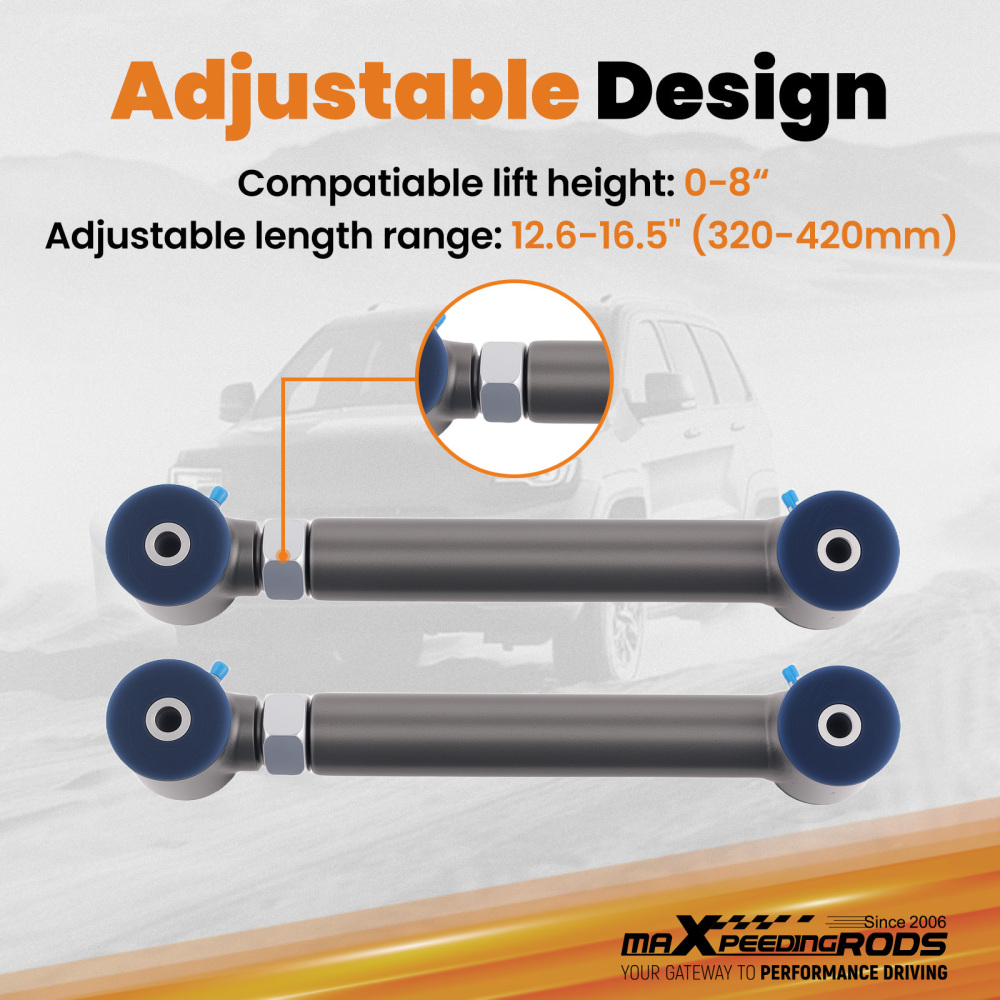 2pcs Rear Upper Adjustable Control Arm Kits compatible for Jeep Wrangler TJ 1997-2006