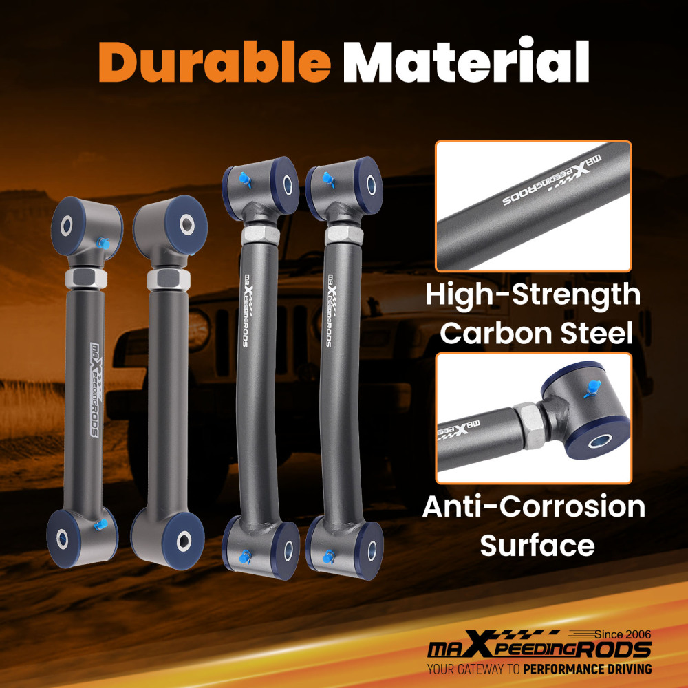 4PCS BRAZO DE CONTROL TRASERO AJUSTABLE compatible para JEEP WRANGLER TJ GRAND CHEROKEE ZJ